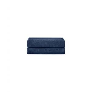 NEW UNDER THE CANOPY textured organic 2 piece hand towel set in navy